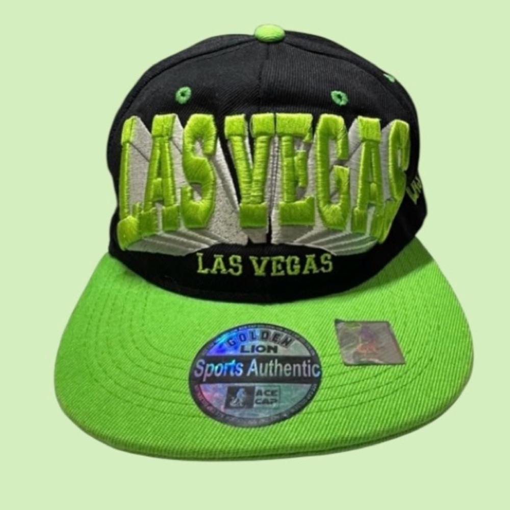❇️ NWT! LAS VEGAS NEON SNAPBACK!! UNISEX! OFFICIAL GOLDEN LION BRAND!